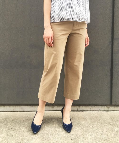 A/C DESIGN BY ALPHA CUBIC（エーシーデザインバイアルファキュービック）の「※TVで紹介されました※【COOLER TOUCHシリーズ】セミワイドパンツ（その他パンツ・レディース・ベージュ/ライトグレー/ネイビー・61/67/64/70）」の2枚目の写真