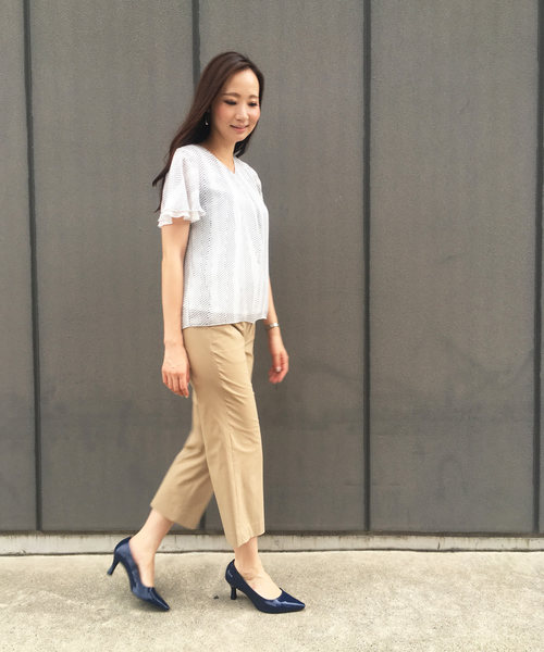 A/C DESIGN BY ALPHA CUBIC（エーシーデザインバイアルファキュービック）の「※TVで紹介されました※【COOLER TOUCHシリーズ】セミワイドパンツ（その他パンツ・レディース・ベージュ/ライトグレー/ネイビー・61/67/64/70）」の16枚目の写真