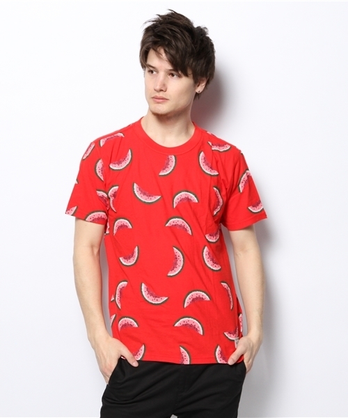 R.NEWBOLD(アールニューボールド)の「GOOD HOOD×RN/WATERMELON PRINT T-SHIRT/145200(Tシャツ/カットソー・メンズ・レッド系その他/ホワイト系その他/ブラック系その他・SMALL/MEDIUM/X-LARGE/LARGE)」の9枚目の写真