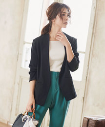 ジョーゼットノーカラーストレッチジャケット