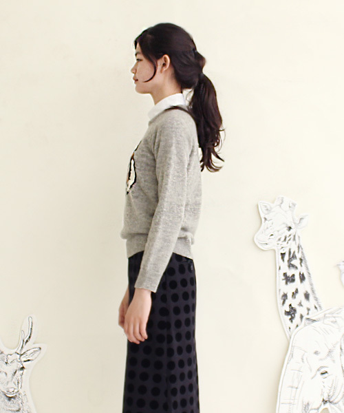 I am I (アイアムアイ)の「シェットランド7G タイガープルオーバー(ニット/セーター・レディース・グレー/ベージュ・3/2)」の11枚目の写真