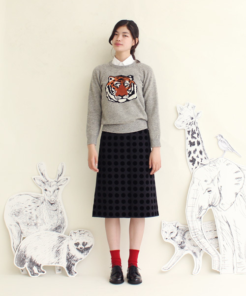 I am I (アイアムアイ)の「シェットランド7G タイガープルオーバー(ニット/セーター・レディース・グレー/ベージュ・3/2)」の5枚目の写真