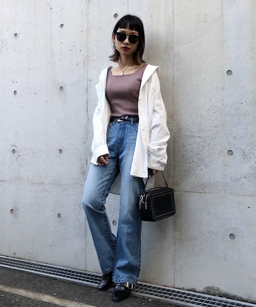 PAGEBOY（ページボーイ）の「ピーチツイルBIGシャツ（シャツ/ブラウス・レディース・ブラック/オフホワイト/ブルー系その他/グレイッシュベージュ・FREE）」の7枚目の写真