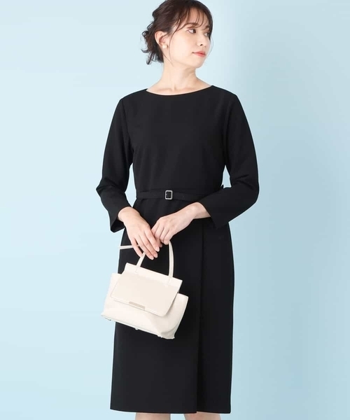 洗える ワンピース Iラインシルエットワンピース