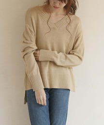 【HERCLOSET】Vネックニットプルオーバー