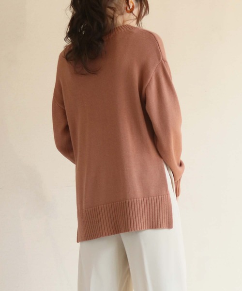 HER CLOSET(ハークローゼット)の「【HERCLOSET】Vネックニットプルオーバー(ニット/セーター・レディース・チャコールグレー/テラコッタ/ベージュ/ダークベージュ/ライトイエロー/グリーン/ネイビー・M)」の13枚目の写真
