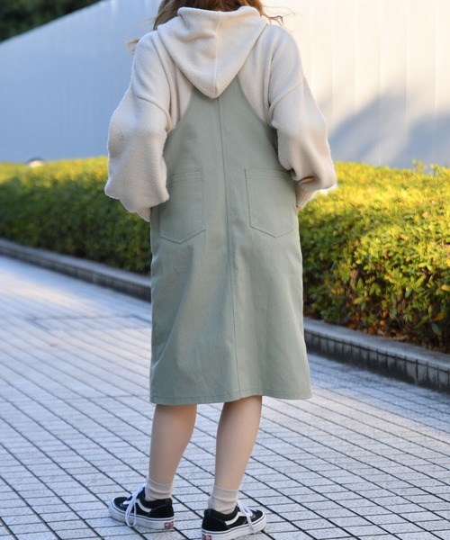 PairPair(ペアペア)の「ワッペン付きジャンパースカート(ジャンパースカート・レディース・ライトグリーン/アイボリー/モカ・FREE)」の21枚目の写真