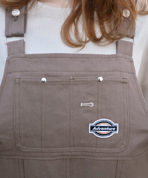 PairPair(ペアペア)の「ワッペン付きジャンパースカート(ジャンパースカート・レディース・ライトグリーン/アイボリー/モカ・FREE)」の5枚目の写真