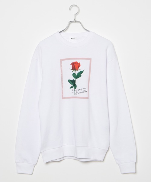 WEGO（ウィゴー）の「WEGO/フラワープリントビッグシルエットプルオーバー（スウェット・メンズ・ホワイト/ベージュ・MEDIUM/LARGE/SMALL）」の2枚目の写真