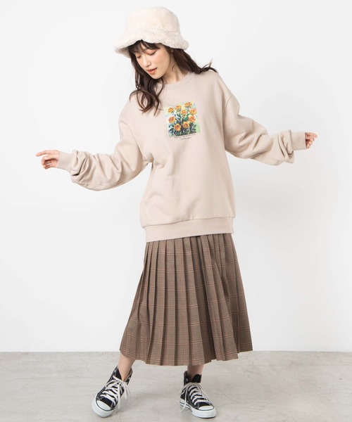 WEGO（ウィゴー）の「WEGO/フラワープリントビッグシルエットプルオーバー（スウェット・メンズ・ホワイト/ベージュ・MEDIUM/LARGE/SMALL）」の8枚目の写真