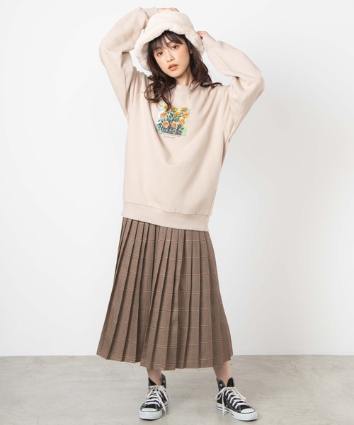 WEGO（ウィゴー）の「WEGO/フラワープリントビッグシルエットプルオーバー（スウェット・メンズ・ホワイト/ベージュ・MEDIUM/LARGE/SMALL）」の9枚目の写真