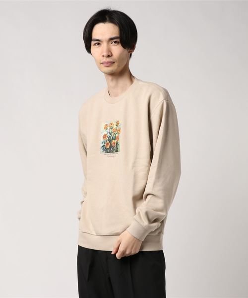 WEGO（ウィゴー）の「WEGO/フラワープリントビッグシルエットプルオーバー（スウェット・メンズ・ホワイト/ベージュ・MEDIUM/LARGE/SMALL）」の7枚目の写真