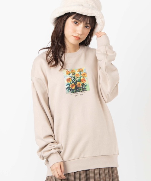 WEGO（ウィゴー）の「WEGO/フラワープリントビッグシルエットプルオーバー（スウェット・メンズ・ホワイト/ベージュ・MEDIUM/LARGE/SMALL）」の18枚目の写真