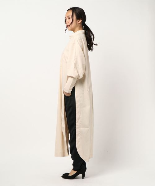 JUGLANS(ユグランス)の「☆ T/R/Puツイル シャツワンピース(シャツワンピース・レディース・アイボリー/ブルー/グレイッシュベージュ/カーキ・FREE)」の5枚目の写真