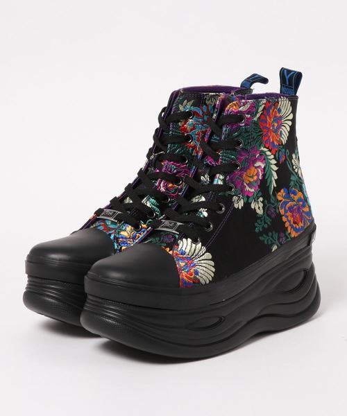 YOSUKE(ヨースケ)の「「YOSUKE/ヨースケ」メンズ厚底レースアップハイカットスニーカー(スニーカー・メンズ・ブラック/オフホワイト/ブルー/ブラック×ホワイト/グリーン系その他/ブラック×パープル/ホワイト×ブラック・26/27)」の5枚目の写真