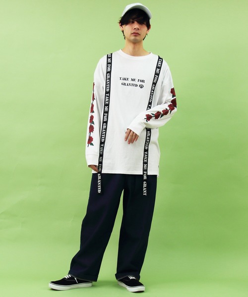 8(eight)(エイト)の「テープ ロングTシャツ 薔薇 ローズ(Tシャツ/カットソー・メンズ・ブラック/ホワイト・MEDIUM/LARGE)」の4枚目の写真