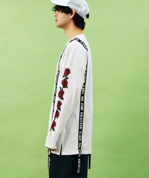 8(eight)(エイト)の「テープ ロングTシャツ 薔薇 ローズ(Tシャツ/カットソー・メンズ・ブラック/ホワイト・MEDIUM/LARGE)」の7枚目の写真