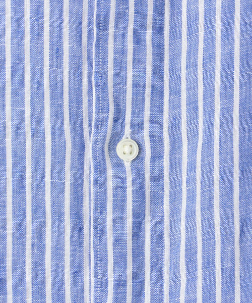 SHIPS（シップス）の「SD:【MONTI社製生地】 ウォッシュド リネン ストライプ シャツ（シャツ/ブラウス・メンズ・ブルー・SMALL/MEDIUM/LARGE/X-LARGE）」の2枚目の写真