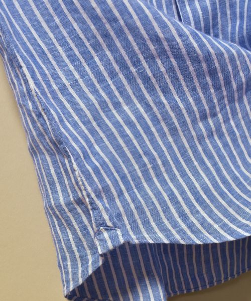 SHIPS（シップス）の「SD:【MONTI社製生地】 ウォッシュド リネン ストライプ シャツ（シャツ/ブラウス・メンズ・ブルー・SMALL/MEDIUM/LARGE/X-LARGE）」の6枚目の写真