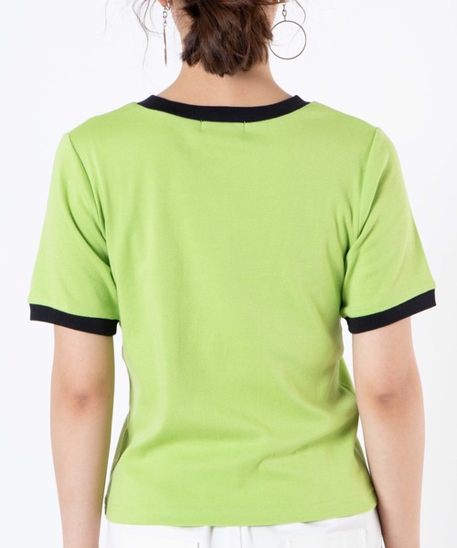 WEGO(ウィゴー)の「WEGO/ロゴリンガーTシャツ(Tシャツ/カットソー・レディース・ホワイト/ライム・FREE)」の15枚目の写真