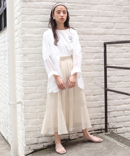 one after another NICE CLAUP（ワンアフターアナザーナイスクラップ）の「アソート刺繍Tシャツ（Tシャツ/カットソー・レディース・ベージュ/パープル/オフホワイト・FREE）」の11枚目の写真