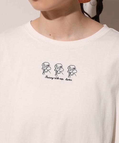 one after another NICE CLAUP（ワンアフターアナザーナイスクラップ）の「アソート刺繍Tシャツ（Tシャツ/カットソー・レディース・ベージュ/パープル/オフホワイト・FREE）」の18枚目の写真