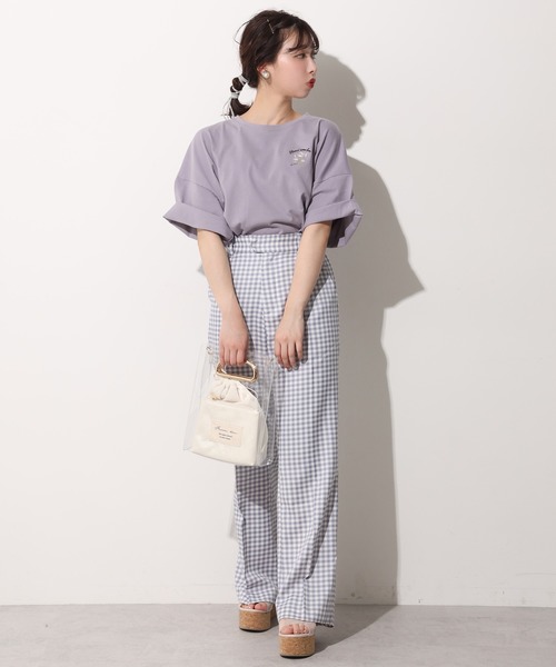 one after another NICE CLAUP（ワンアフターアナザーナイスクラップ）の「アソート刺繍Tシャツ（Tシャツ/カットソー・レディース・ベージュ/パープル/オフホワイト・FREE）」の15枚目の写真