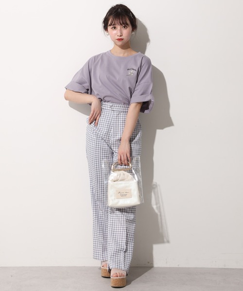 one after another NICE CLAUP（ワンアフターアナザーナイスクラップ）の「アソート刺繍Tシャツ（Tシャツ/カットソー・レディース・ベージュ/パープル/オフホワイト・FREE）」の10枚目の写真
