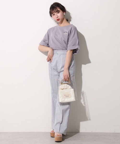 one after another NICE CLAUP（ワンアフターアナザーナイスクラップ）の「アソート刺繍Tシャツ（Tシャツ/カットソー・レディース・ベージュ/パープル/オフホワイト・FREE）」の21枚目の写真
