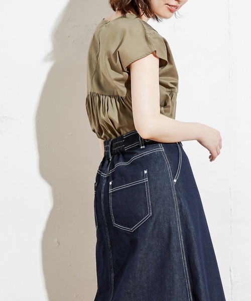 natural couture(ナチュラルクチュール)の「ピンタックレースブラウス(シャツ/ブラウス・レディース・ブラック/オフホワイト/ブラウン/カーキ・FREE)」の11枚目の写真