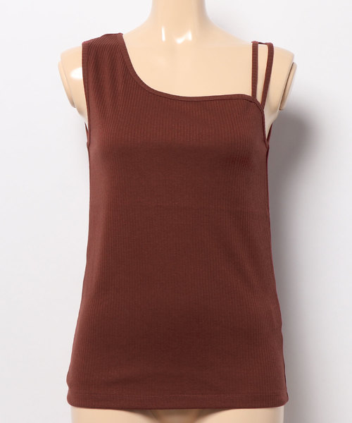 KOBE LETTUCE（コウベレタス）の「前後2wayアシメンメトリーリブタンクトップ（タンクトップ・レディース・ホワイト系その他/モカ/ボルドー/ブラック・FREE）」の16枚目の写真