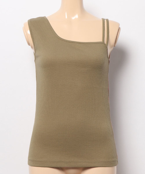 KOBE LETTUCE（コウベレタス）の「前後2wayアシメンメトリーリブタンクトップ（タンクトップ・レディース・ホワイト系その他/モカ/ボルドー/ブラック・FREE）」の15枚目の写真