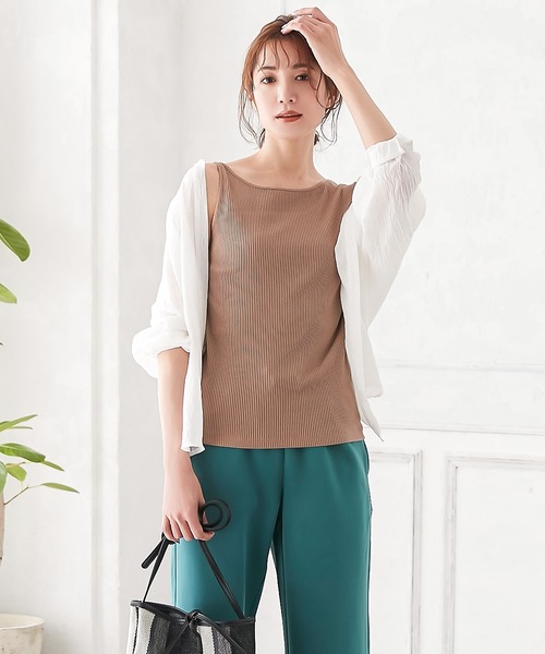 KOBE LETTUCE（コウベレタス）の「前後2wayアシメンメトリーリブタンクトップ（タンクトップ・レディース・ホワイト系その他/モカ/ボルドー/ブラック・FREE）」の11枚目の写真