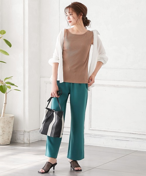 KOBE LETTUCE（コウベレタス）の「前後2wayアシメンメトリーリブタンクトップ（タンクトップ・レディース・ホワイト系その他/モカ/ボルドー/ブラック・FREE）」の10枚目の写真