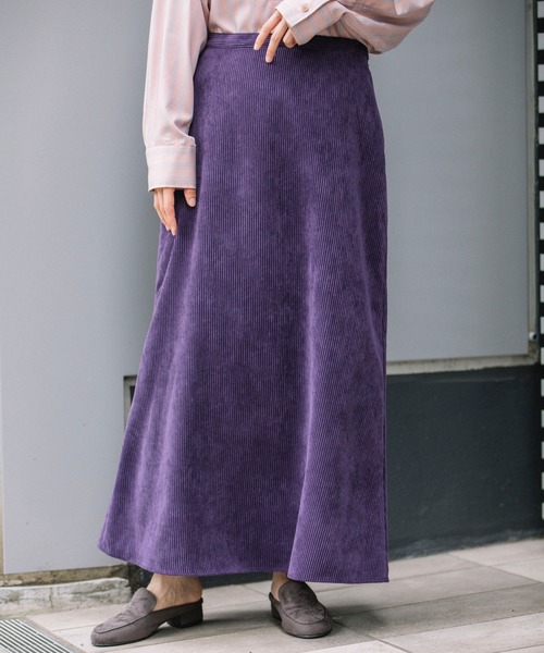 Munich（ミューニック）の「コーデュロイ　マーメイドマキシスカート（スカート・レディース・ブラック/パープル/キャメル・S/M）」の3枚目の写真