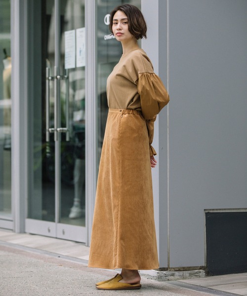 Munich（ミューニック）の「コーデュロイ　マーメイドマキシスカート（スカート・レディース・ブラック/パープル/キャメル・S/M）」の7枚目の写真