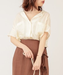 natural couture | 【ZOZO限定】ほんのりシアー開襟ゆるシャツ(シャツ/ブラウス)