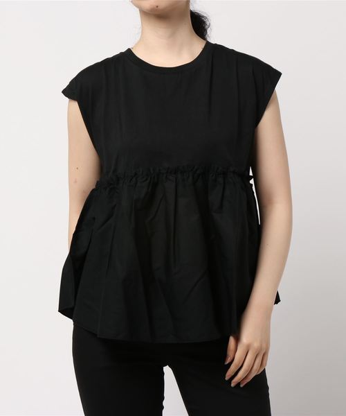 LOWRYS FARM(ローリーズファーム)の「フハクキリカエフレンチスリーブ 892690(Tシャツ/カットソー・レディース・ブラック/オフホワイト/カーキ・FREE)」の22枚目の写真