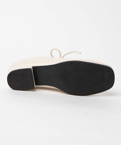 WEGO（ウィゴー）の「WEGO/レースアップスクエアトゥシューズ（ドレスシューズ・レディース・ブラック/オフホワイト・MEDIUM/LARGE）」の6枚目の写真