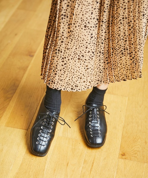 WEGO（ウィゴー）の「WEGO/レースアップスクエアトゥシューズ（ドレスシューズ・レディース・ブラック/オフホワイト・MEDIUM/LARGE）」の16枚目の写真