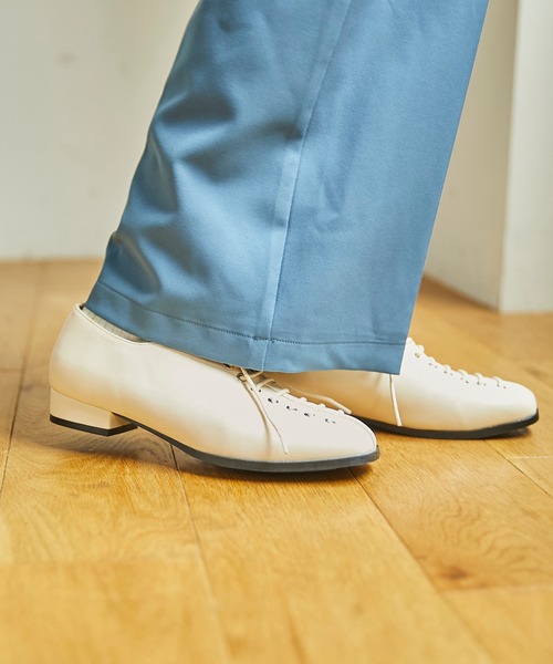 WEGO（ウィゴー）の「WEGO/レースアップスクエアトゥシューズ（ドレスシューズ・レディース・ブラック/オフホワイト・MEDIUM/LARGE）」の14枚目の写真