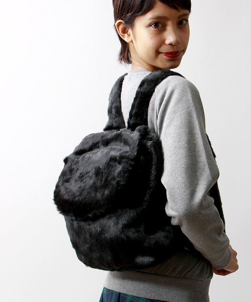 WEGO（ウィゴー）の「WEGO/ファーミニリュック（バックパック/リュック・レディース・ホワイト/ブラック/パープル・FREE）」の3枚目の写真