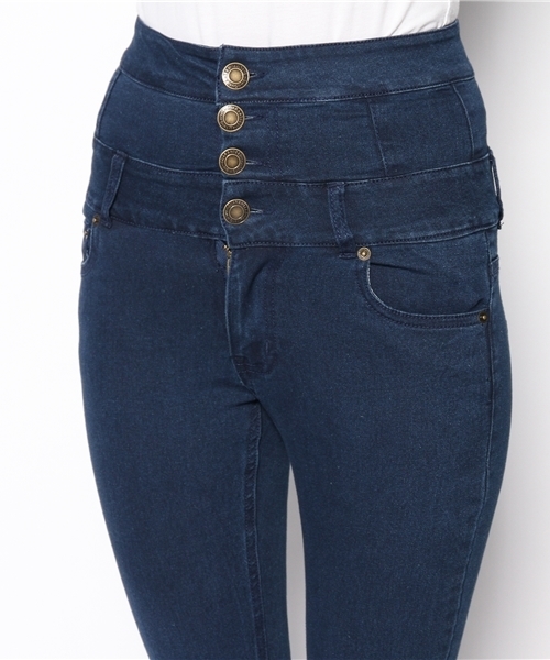 WEGO（ウィゴー）の「WEGO/前ボタンハイウエストスキニーデニムパンツ（デニムパンツ・レディース・ブルー/ネイビー・MEDIUM/SMALL）」の9枚目の写真