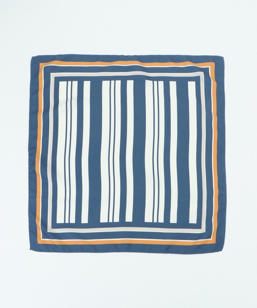 ikka（イッカ）の「ストライプＳＱスカーフ（ストール/ショール・レディース・ベージュ/ネイビー/オレンジ・FREE）」の4枚目の写真