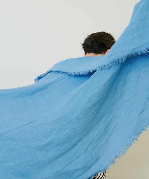 ASAUCE MELER（アソースメレ）の「【ASAUCE MELER】別注ベルギーリネンフリンジストール（ストール/ショール・レディース・グレー系その他/ライトカーキ/ライトブルー/ピンクベージュ・FREE）」の12枚目の写真