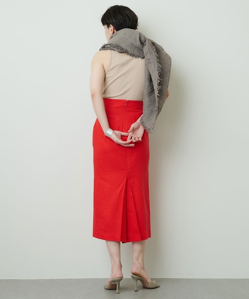 ASAUCE MELER（アソースメレ）の「【ASAUCE MELER】別注ベルギーリネンフリンジストール（ストール/ショール・レディース・グレー系その他/ライトカーキ/ライトブルー/ピンクベージュ・FREE）」の9枚目の写真