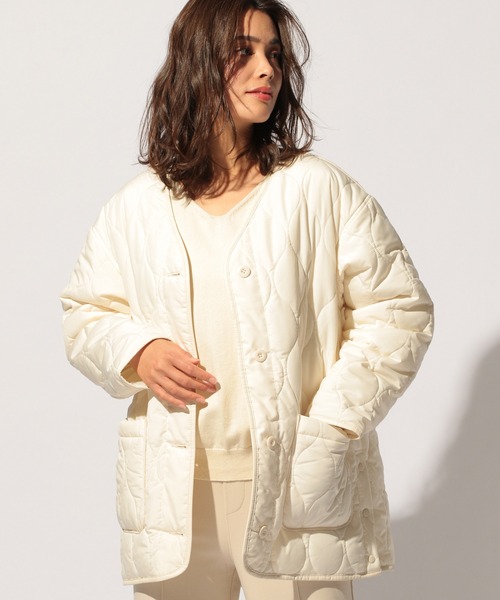 BAYFLOW(ベイフロー)の「Vネックキルトジャケット(その他アウター・レディース・ブラック/オフホワイト/カーキ・SMALL/MEDIUM)」の19枚目の写真