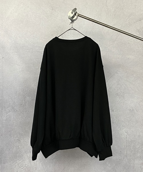 Beno（ビーノ）の「ライト裏毛 サイドジップ スリット バルーンスリーブ ルーズシルエット トレーナー（スウェット・メンズ・ラベンダー/アイボリー/ブラック/ピンクベージュ/ライトグリーン/コーラルピンク・M/L）」の10枚目の写真