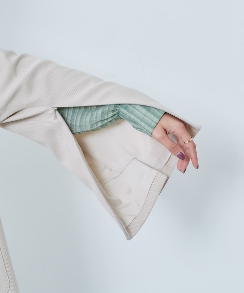 cepo（セポ）の「２ＷＡＹテーラードジャケット　※セットアップ可能（テーラードジャケット・レディース・オフホワイト/ブルー・M）」の19枚目の写真