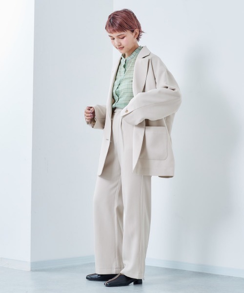 cepo（セポ）の「２ＷＡＹテーラードジャケット　※セットアップ可能（テーラードジャケット・レディース・オフホワイト/ブルー・M）」の14枚目の写真